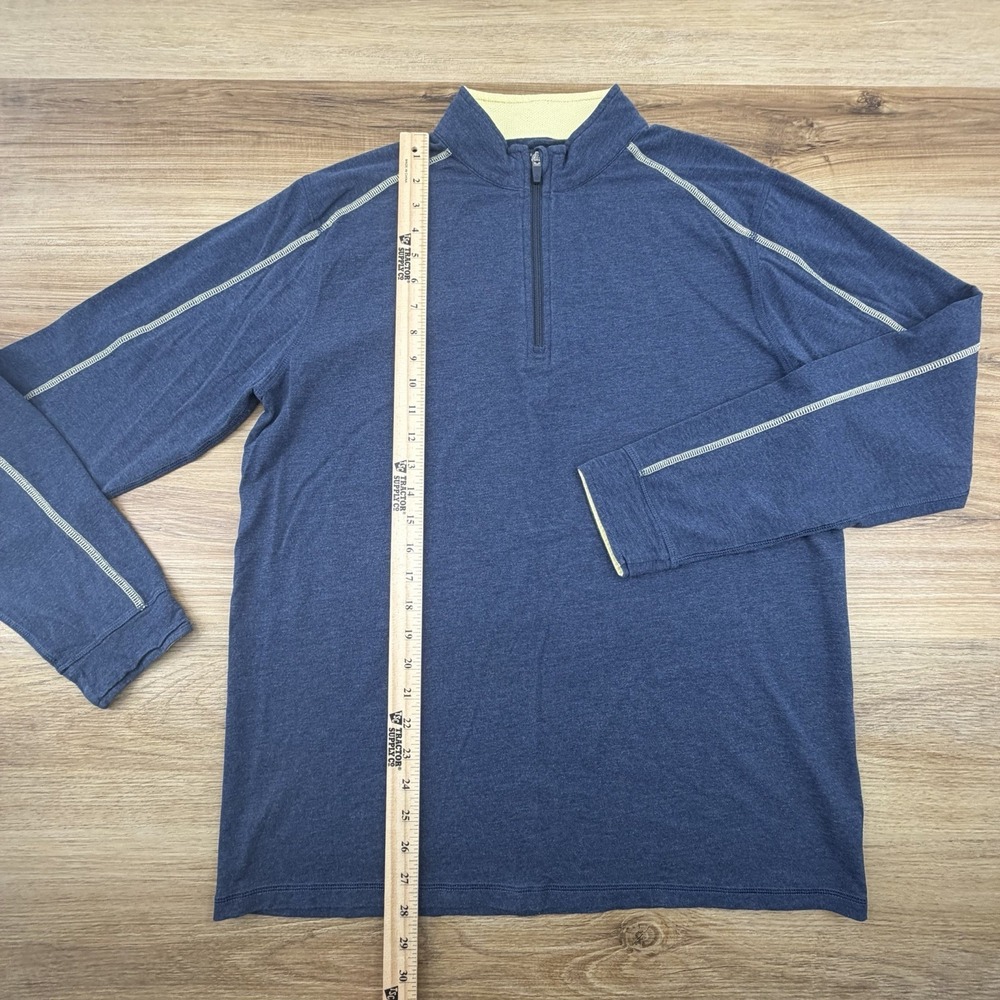 Tasc Performance‎ 1/4 Pullover Men's large Bamboo Cotton Stretch Navy Blue Golf - Picture 6 of 7